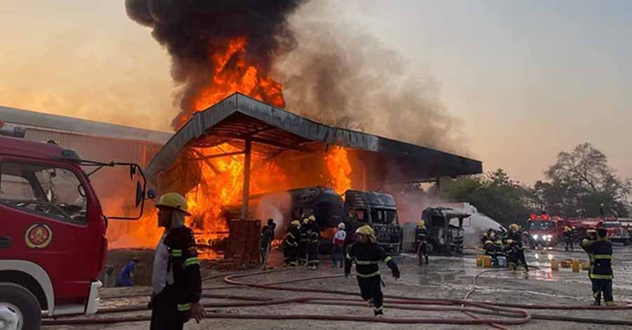 အမရပူရတွင် ဆီဆိုင် မီးလောင်ပြီး လူ ၁ ဦး သေဆုံး၊ ၁ ဦး ဒဏ်ရာရ