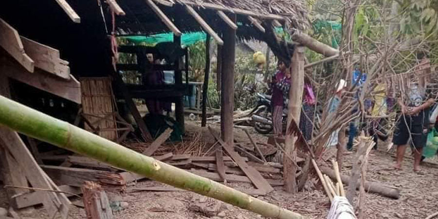 ရမ်းဗြဲတွင် စစ်တပ်လက်နက်ကြီးကျည် ကျရောက်ပေါက်ကွဲပြီး ၁ ဦးသေ၊ ၂ ဦး ဒဏ်ရာရ