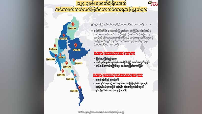 မြို့နယ်ပေါင်း ၈၀ ကို စစ်ကောင်စီက ဖုန်းနှင့် အင်တာနက်လိုင်းများ ဖြတ်တောက်ထား