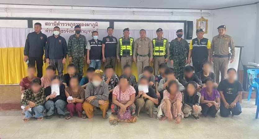 ကန်ကျနပူရီတွင် တရားမဝင် ဝင်လာသည့် မြန်မာနိုင်ငံသား  ၁၀၀ ခန့် ဖမ်းဆီးခံရ 