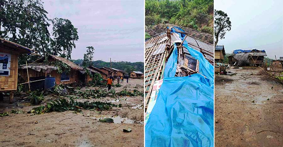 မီဇိုရမ်တွင် လေပြင်းတိုက်ပြီး စစ်ဘေးရှောင်စခန်းက နေအိမ်များ ပျက်စီး 