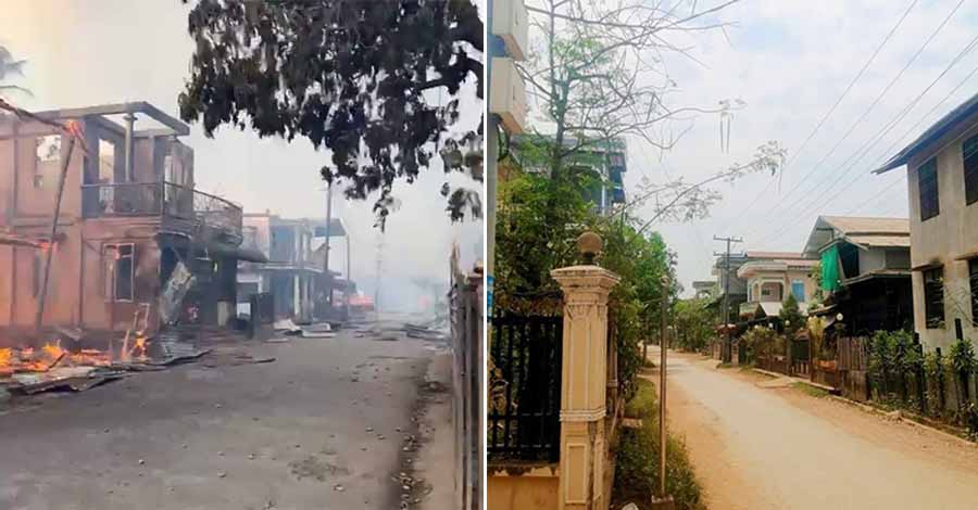 ကျိုက်မရောတွင် စစ်ရှောင်နေအိမ်များကို စစ်သားများဖောက်ထွင်းပြီး ပစ္စည်းများယူ‌ဆောင်