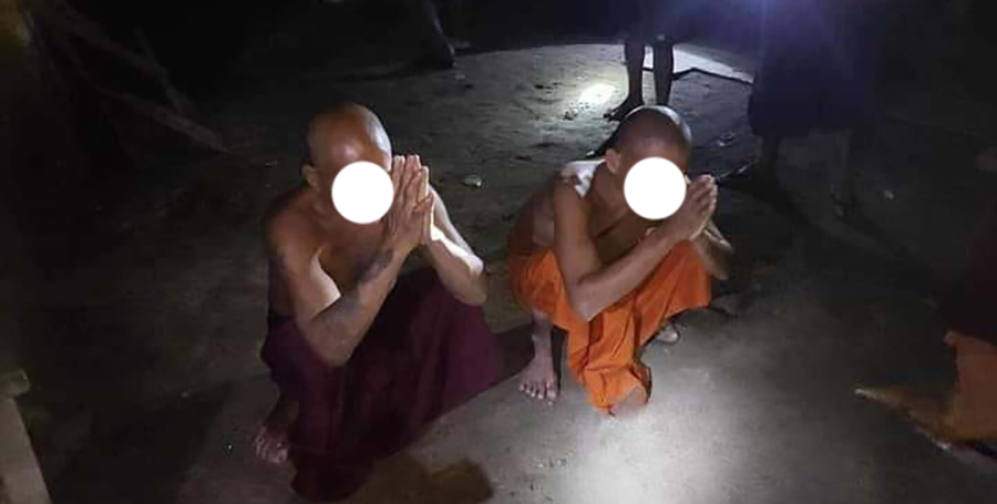 ဘုန်းကြီး ၂ ပါးက အရက်မူးပြီး ကံတော်ကျောင်းထိုင်ဆရာတော်ကို ဓားနှင့်ထိုးရန်လုပ်သဖြင့် ရဲကဖမ်းဆီး