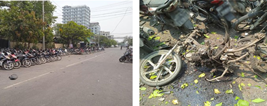 မန္တလေး မြို့တော်ဝန်သင်္ကြန်မဏ္ဍပ်အနီး မိုင်းပေါက်ကွဲမှု ၁၂ ဦးဒဏ်ရာရ