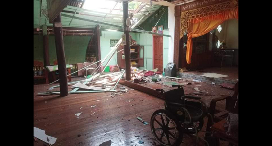 မြို့ဟောင်းရွာကို စစ်တပ်ကလေယာဉ်ဖြင့်ဗုံးကြဲ၊ ဘုန်းကြီး ၁ ပါး ပျံလွန်တော်မူပြီး ၄ ဦးဒဏ်ရာရ