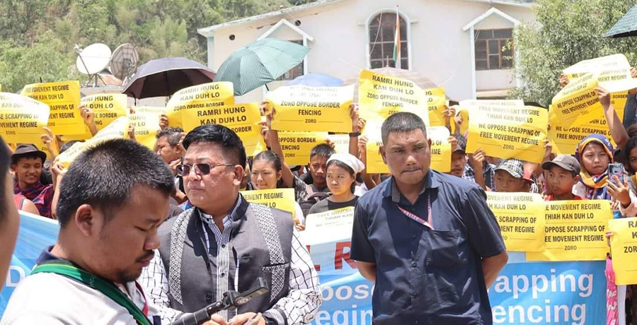 အိန္ဒိယ-မြန်မာ နယ်စပ်ဖြတ်သန်းခွင့် ပိတ်သိမ်းမည့်အရေး ကန့်ကွက်ကြောင်း ဆန္ဒထုတ်ဖော်