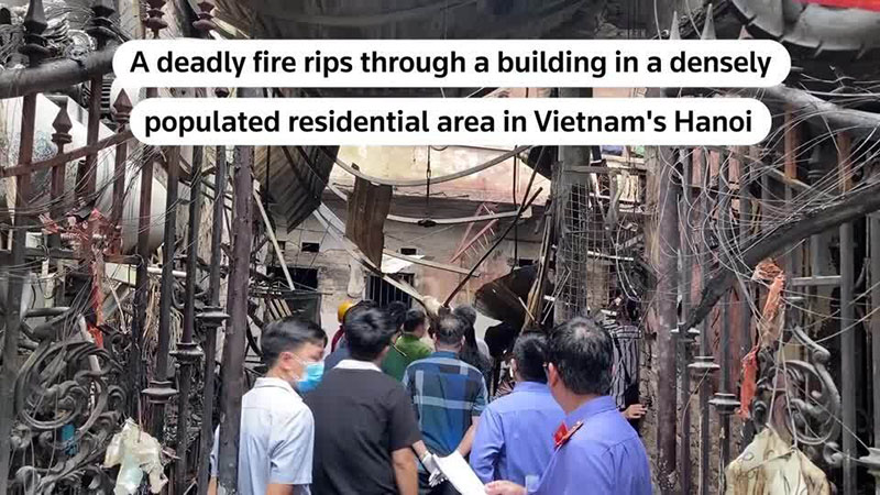ဟနွိုင်းမြို့တော်တွင် တိုက်ခန်း မီးလောင်ပြီး အနည်းဆုံး လူ ၁၄ ဦး သေဆုံး