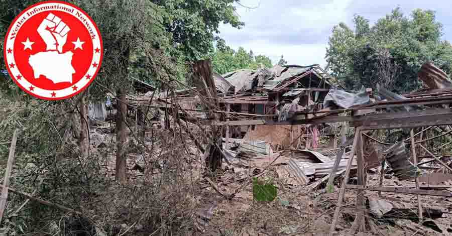 မတ္တရာမြို့နယ်၊ ရုံးပင်ရွာကို လေယာဉ် ဗုံးကြဲ၊ စစ်ရှောင်အမျိုးသမီး ၁ ဦးသေ