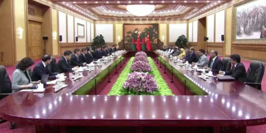 တရုတ်သမ္မတနှင့် ဘင်္ဂလားဒေ့ရှ်ဝန်ကြီးချုပ်တို့ တွေ့ဆုံ ဆွေးနွေး 