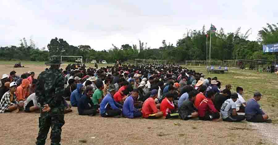 ဆီဆိုင်တွင် နေရပ်ပြန်စစ်ရှောင်များကို စစ်တပ်နှင့် PNO က အဓမ္မ စစ်သင်တန်းပေး