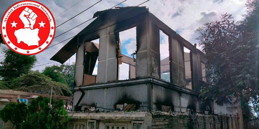 မင်းကွန်းမြို့ လူနေအိမ် ၃၀ ကျော်ကို စစ်ကောင်စီတပ် မီးရှို့