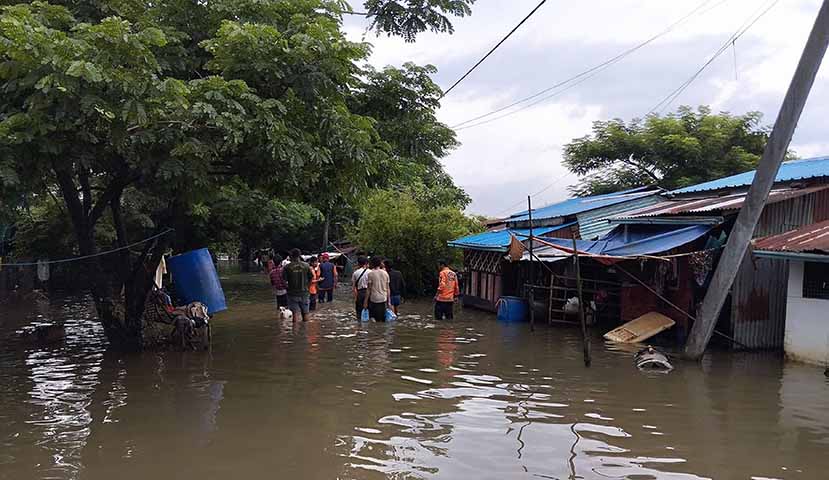 အ​ရှေ့ဒဂုံ၊ ဟင်္သာတ၊ သာပေါင်း၊ ကလေး၊ တာချီလိတ်ရေကြီး၊  တနင်္သာရီတွင် မြစ်ရေပြန်ကျ