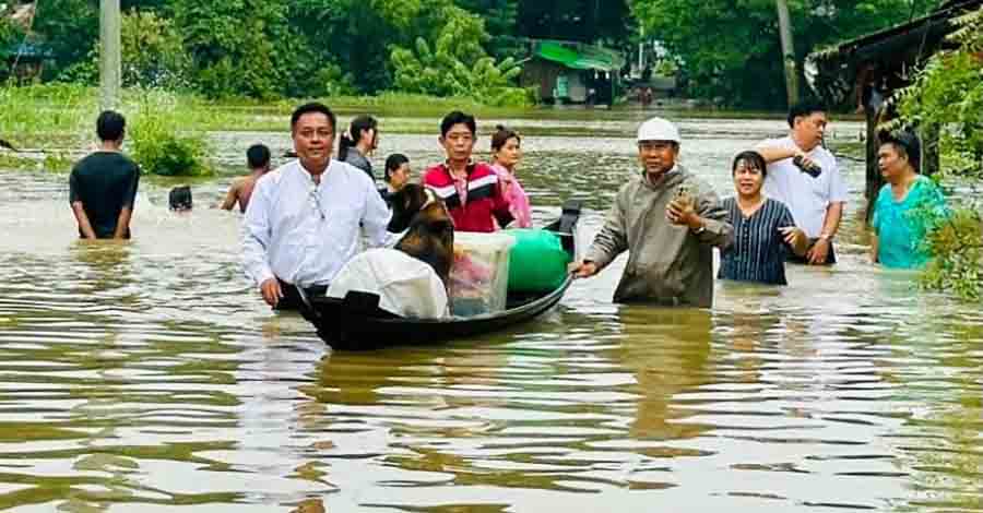 ကျုံပျော်နှင့် ပင်လောင်း၌ ရေကြီးပြီး စိုက်ခင်းများပျက်စီး၊  မွန်ပြည်နယ် ရေဘေးသင့်သူများ အကူအညီလိုအပ်