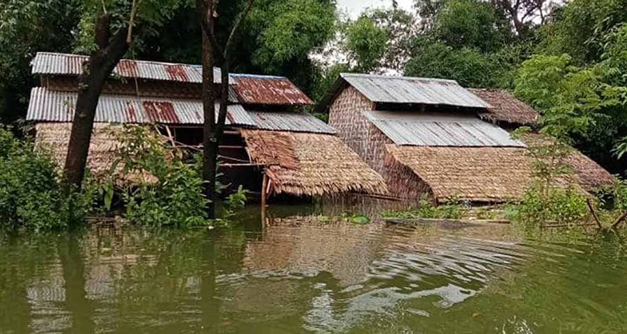 လေးမျက်နှာနှင့်သာပေါင်းတွင် နေအိမ် ၂၀၀ ကျော် ရေနစ်မြုပ်နေပြီး ကျောင်း ၁၈ ကျောင်း ပိတ်ထားရ 