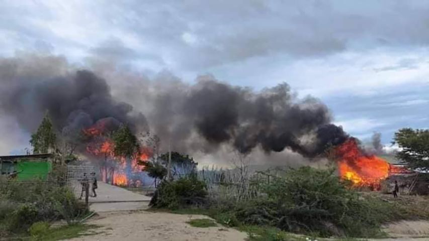 တောင်သာ စစ်တပ်စခန်း မီးရှို့ဖျက်ဆီးခံရ၊ ပခုက္ကူစစ်တပ်ဂိတ်ကို PDF ပူးပေါင်းတပ် တိုက်ခိုက်