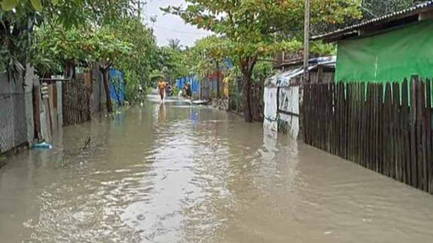 ကလေးမြို့တွင် မိုးဆက်တိုက်ရွာပြီး  လူနေအိမ်များရေနစ်မြုပ်၊ လူ ၆၀၀၀ နီးပါး ရေဘေးသင့်