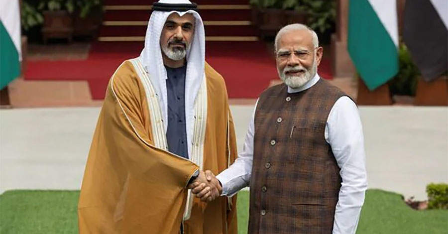 UAE အိမ်ရှေ့စံ အိန္ဒိယကို လာရောက်လည်ပတ်ပြီး စီးပွားရေးဖိုရမ် တက်မည်
