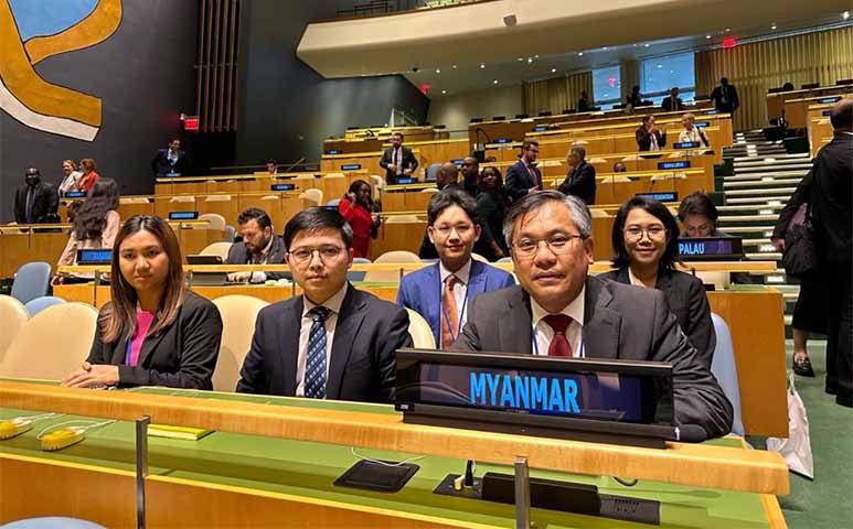 ကုလအထွေထွေညီလာခံအစည်းအဝေး မြန်မာသံအမတ်ကြီး ဦးကျော်မိုးထွန်း တက်ရောက် 