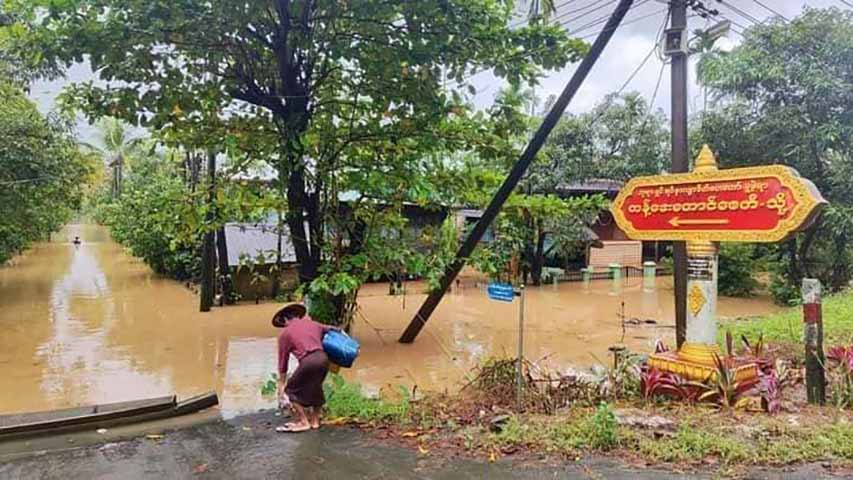 သံတွဲ၊ တောင်ကုတ်နှင့် အမ်းမြို့နယ်တို့တွင် ရေကြီး