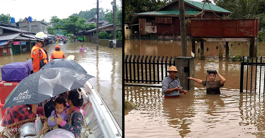 ဘားအံမြို့ရှိ ရေဘေးကယ်ဆယ်ရေးစခန်း ၁၂ ခုတွင် ပြည်သူ ၁၀,၀၀၀ ကျော်  ခိုလှုံ