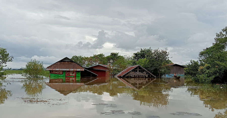 ပုံးအင်းဒေသရှိ ရွာပေါင်း ၆၀ ကျော်ရေလွှမ်းပြီး လူထောင်ချီ စားနပ်ရိက္ခာ အရေးပေါ် လိုအပ် 