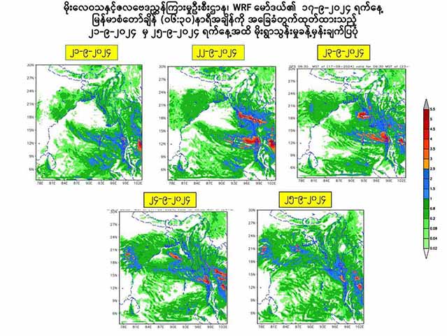 လေပွေလှိုင်းများ မြန်မာနိုင်ငံကို ဖြတ်ကျော်ဝင်ရောက်နိုင်သဖြင့် လေပြင်းတိုက်၊ ရေကြီး မြေပြိုမှု သတိပေး