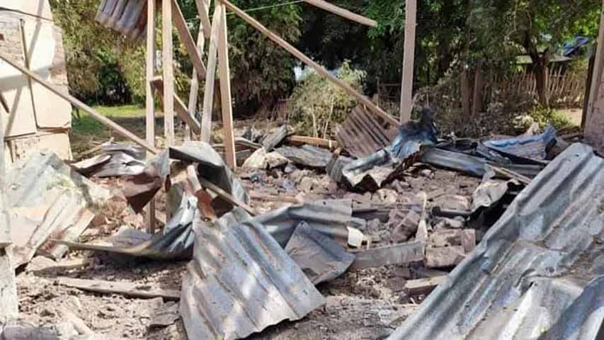 ရေစကြိုမြို့နယ်တွင် စစ်ကောင်စီတပ်က လက်နက်ကြီးပစ်ခတ် လေယာဉ်ဖြင့် ထပ်မံဗုံးကြဲ