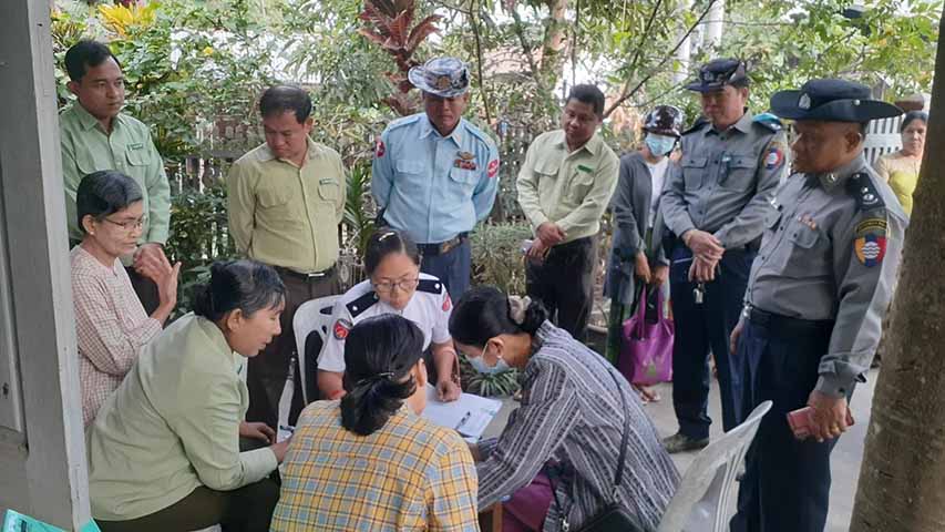 ပုသိမ်တွင် ရွေးကောက်ပွဲအကြောင်းပြပြီး အိမ်ထောင်စုစာရင်းများ ကောက်ယူ