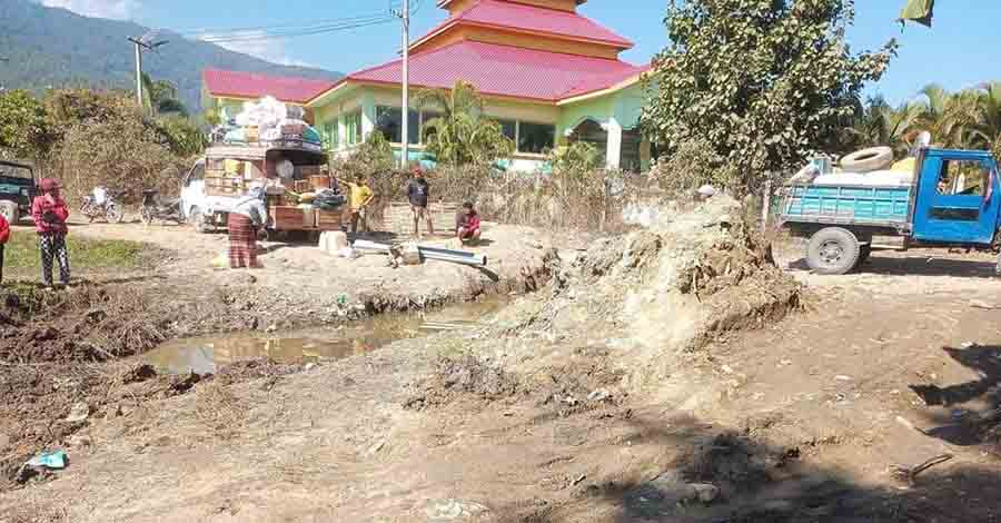 ကလေးမြို့ အဝင်အထွက်လမ်းကို စစ်ကောင်စီ ဖျက်ဆီး