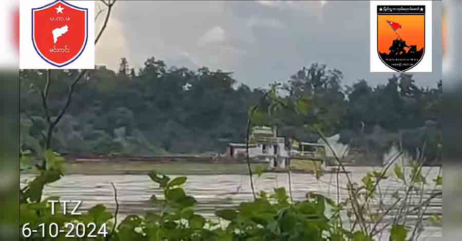 ချင်းတွင်းမြစ်အတွင်း စစ်ကောင်စီရေယာဉ် ၂ စီး ပစ်ခတ်ခံရ၊ ဝက်လက်တိုက်ပွဲ၌ လေယာဉ်ဖြင့် ဗုံးကြဲ