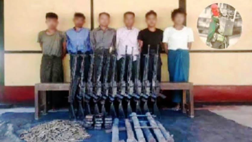 ပြည်-အောင်လံလမ်း၌ PDF တပ်ဖွဲ့၀င် ၆ ဦး ဖမ်းခံရပြီး လက်နက်များ သိမ်းဆည်းခံရ