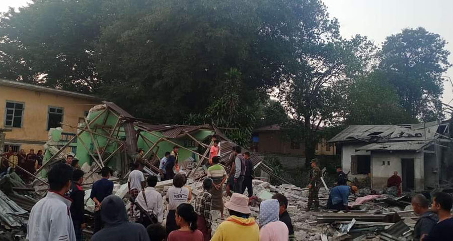 နောင်ချိုကို စစ်ကောင်စီဗုံးကြဲသဖြင့် ကလေး ၂ ဦးအပါအဝင် ၃ ဦးသေဆုံး