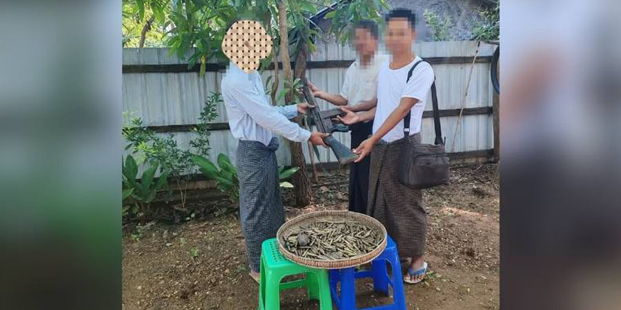 ပုလဲမြို့နယ်တွင် ရဲတပ်ကြပ် ၁ ဦး လက်နက်ခဲယမ်းနှင့်အတူ အလင်းဝင်