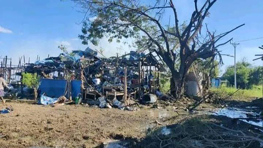 မြောင်မြို့နယ်၌  မွေးမြူရေးခြံပေါ်  လေကြောင်းတိုက်ခိုက်မှုကြောင့် အမျိုးသမီး ၁ ဦးသေဆုံးပြီး ၁၀ ဦး ဒဏ်ရာရ