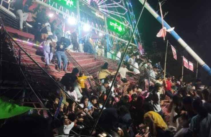 ပြည်ရွှေဆံတော်ဘုရားပွဲတွင် အပျော်စီးလှေကား ကျိုးကျ