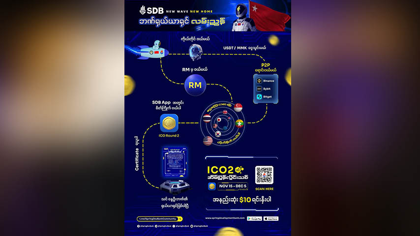 နွေဦးဖွံ့ဖြိုးရေးဘဏ်အစုရှယ်ယာ ၂၄ နာရီအတွင်း ဒေါ်လာ ၂ သန်းကျော်ဖိုးရောင်းရ
