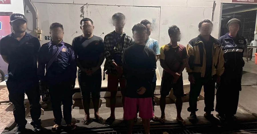 ကန်ကျနပူရီတွင် တရားမဝင် မြန်မာ ၉ ဦးကို ကျည်ဆန်  ၃၀၀၀ နီးပါးနှင့်အတူ ဖမ်းမိ 