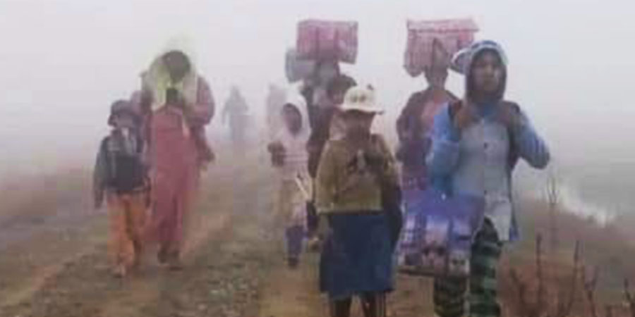 ငရုတ်ကောင်းမြို့တွင် စစ်ကောင်စီတပ်က နယ်မြေရှင်းလင်း၊ ဒေသခံများ တိမ်းရှောင်