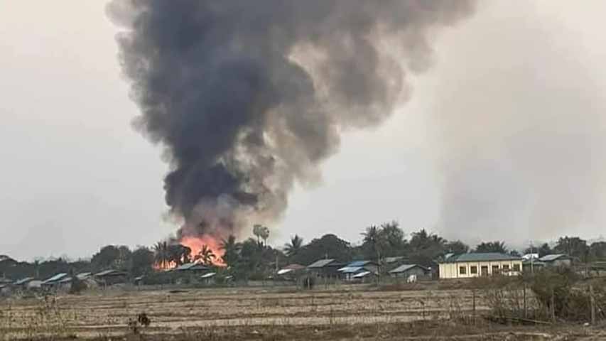 ဘုတလင်မြို့နယ်၌ စစ်တပ်ကလေ​ယာဥ်နဲ့ဗုံးကြဲ၊ ကလေးငယ် ၁ ဦး ဒဏ်ရာရ