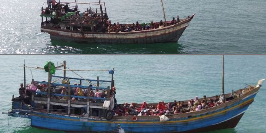 ရိုဟင်ဂျာ  ၃၀၀ ပါ စက်လှေ ၂ စင်းကို မလေးရှား ပြန်ပို့