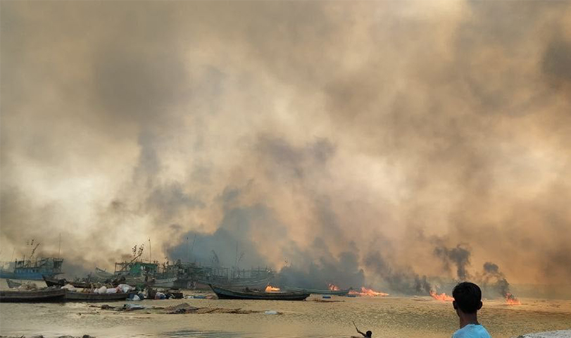 ရမ်းဗြဲ ၊ ကျောက်နီမော်ကျေးရွာအနီး ထပ်မံ လေကြောင်းတိုက်ခိုက်ခံရ