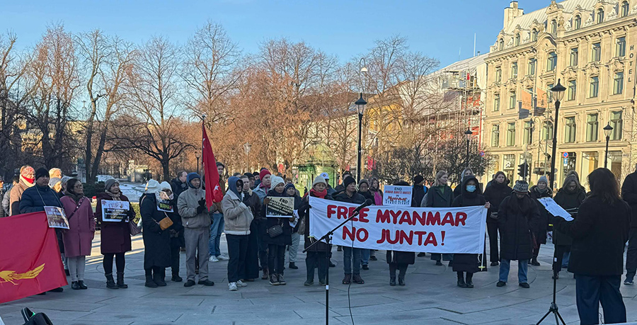 စစ်အာဏာသိမ်း ၄ နှစ် ပြည့် ဆန္ဒပြပွဲ နော်ဝေးနိုင်ငံတွင် ပြုလုပ်