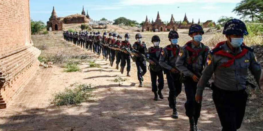 ပုဂံညောင်ဦးတွင် တရားရုံးထုတ်လာသည့် ရဲတပ်ဖွဲ့ ပစ်ခတ်ခံရပြီး ၂ ဦးသေ၊ ၁ ဦး ဒဏ်ရာရ