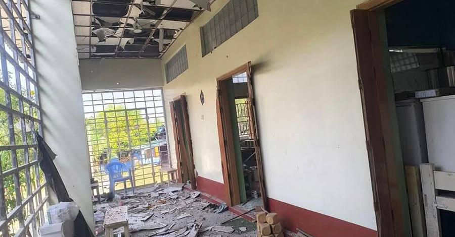 ကလေးမြို့နယ်တွင် ဘုန်းကြီးကျောင်းနှင့် တိုက်နယ်ဆေးရုံကို စစ်တပ်က လေကြောင်းတိုက်ခိုက်