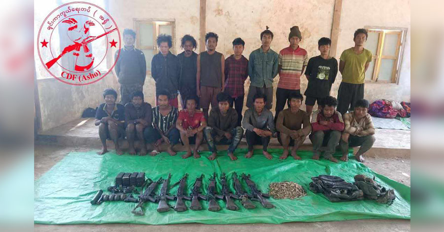 စစ်သုံ့ပန်း ၂၀ ကျော်ကို လက်နက်များနှင့် CDF-Asho ဖမ်းမိ