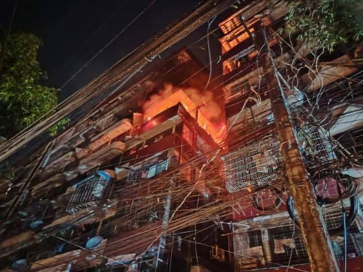 လှိုင်တွင် တိုက်ခန်းမီးလောင်ပြီး သေဆုံးခဲ့သည့် အဘိုးအိုကို ရဲစခန်းက အမှုဖွင့်