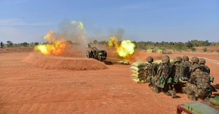 စစ်တွေ၌ AA နှင့် စစ်ကောင်စီတပ် လက်နက်ကြီး အပြန်အလှန်ပစ်ခတ်၊ ပုဏ္ဏားကျွန်းကို လေကြောင်းတိုက်ခိုက်