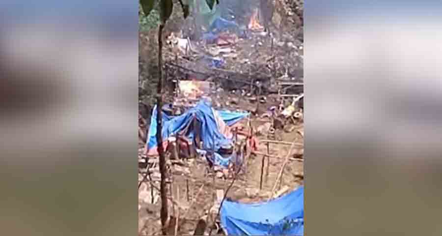 လန်ဆယ်ရွှေမှော်၌  ဒေသခံများ၏ ယာယီတဲများနှင့် စက်ပစ္စည်းအချို့ မီးရှို့ဖျက်ဆီးခံရ 