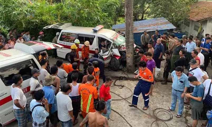 ဆေးရုံဆင်းလူနာလိုက်ပို့သည့် လူမှုကူညီရေးယာဉ် မတော်တဆဖြစ်ပြီး လူနာသေဆုံး 