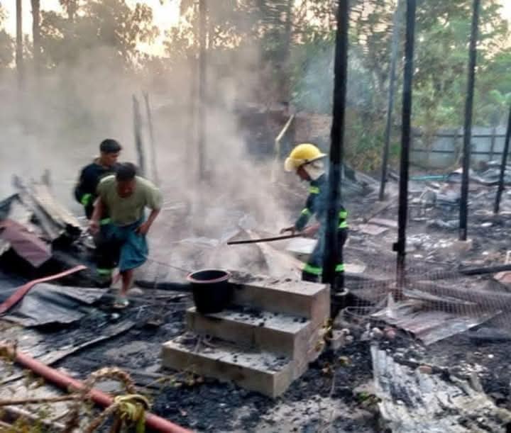 ပုသိမ်တွင် မီးလောင်ပြီး နေအိမ် ၆ လုံး ဆုံးရှုံး